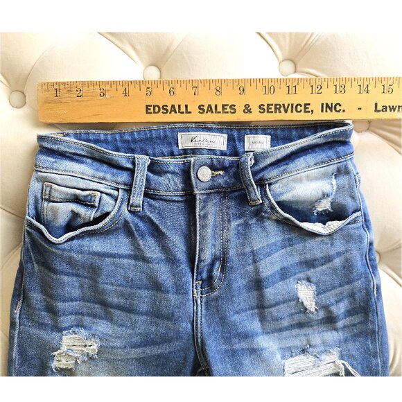 KANCAN The Buckle Distressed Denim Bermuda Jean Shorts 26 - Picture 13 of 15